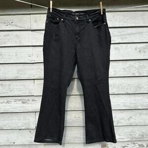 Liz Claiborne Mid-Rise Flare  Jean Plus size 16P Petite Black TradMom Casual